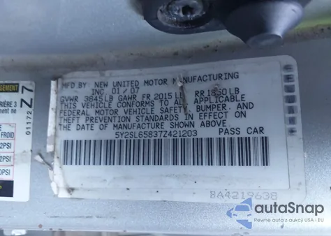 2007 Pontiac Vibe from USA, damaged, VIN 5Y2SL65837Z421203